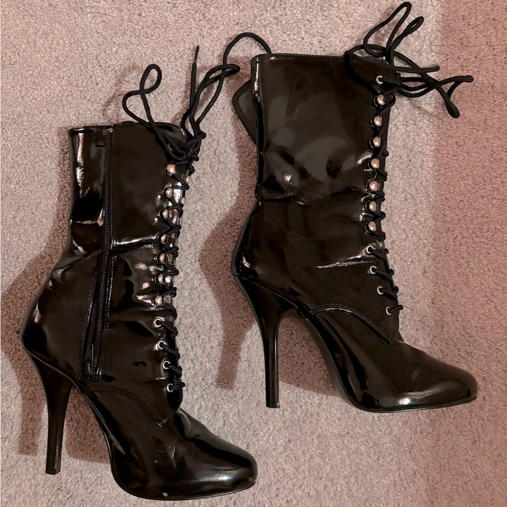 Funtasma Arena Heels Black Lace Up 7 Cosplay by Pleaser Shoes